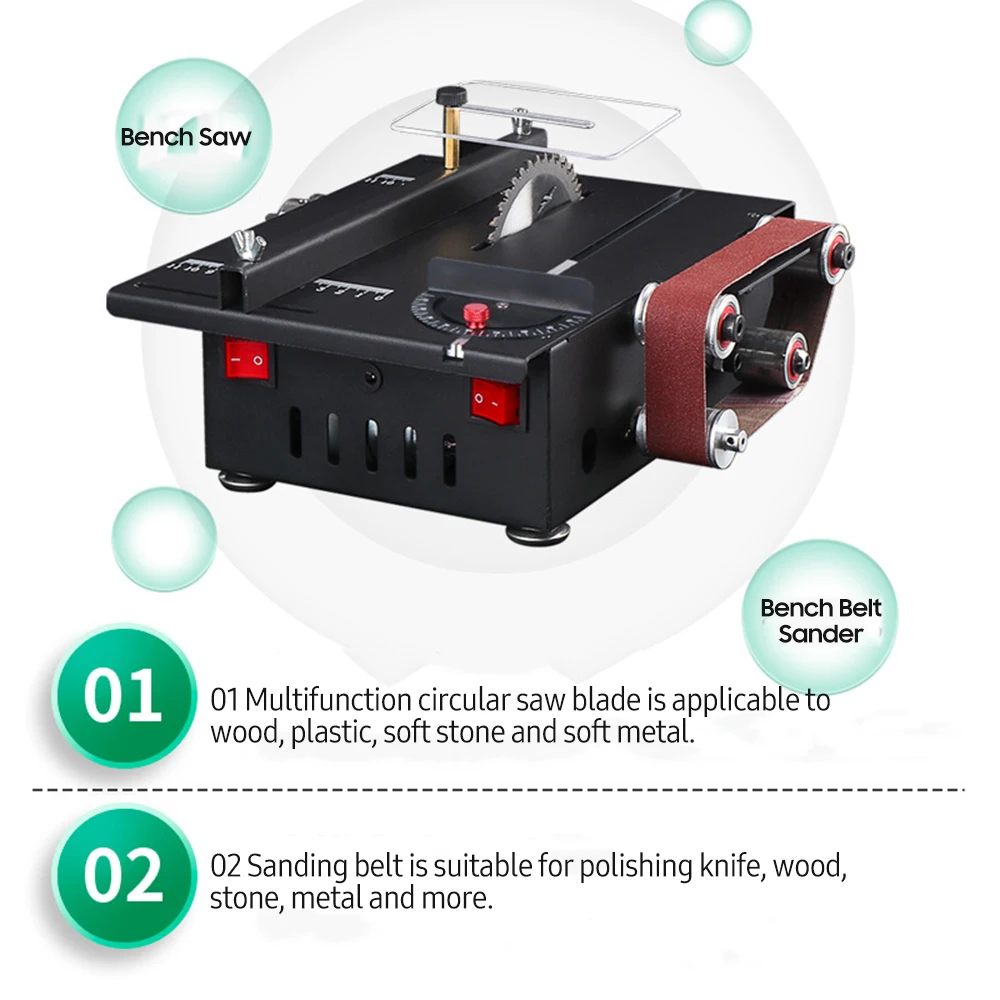 150W Bench Saw and Belt Sander Extension Rod Collet Grinding Carving Drilling Kit Variable Speed Circular Table Saw electric saw electric circular saw