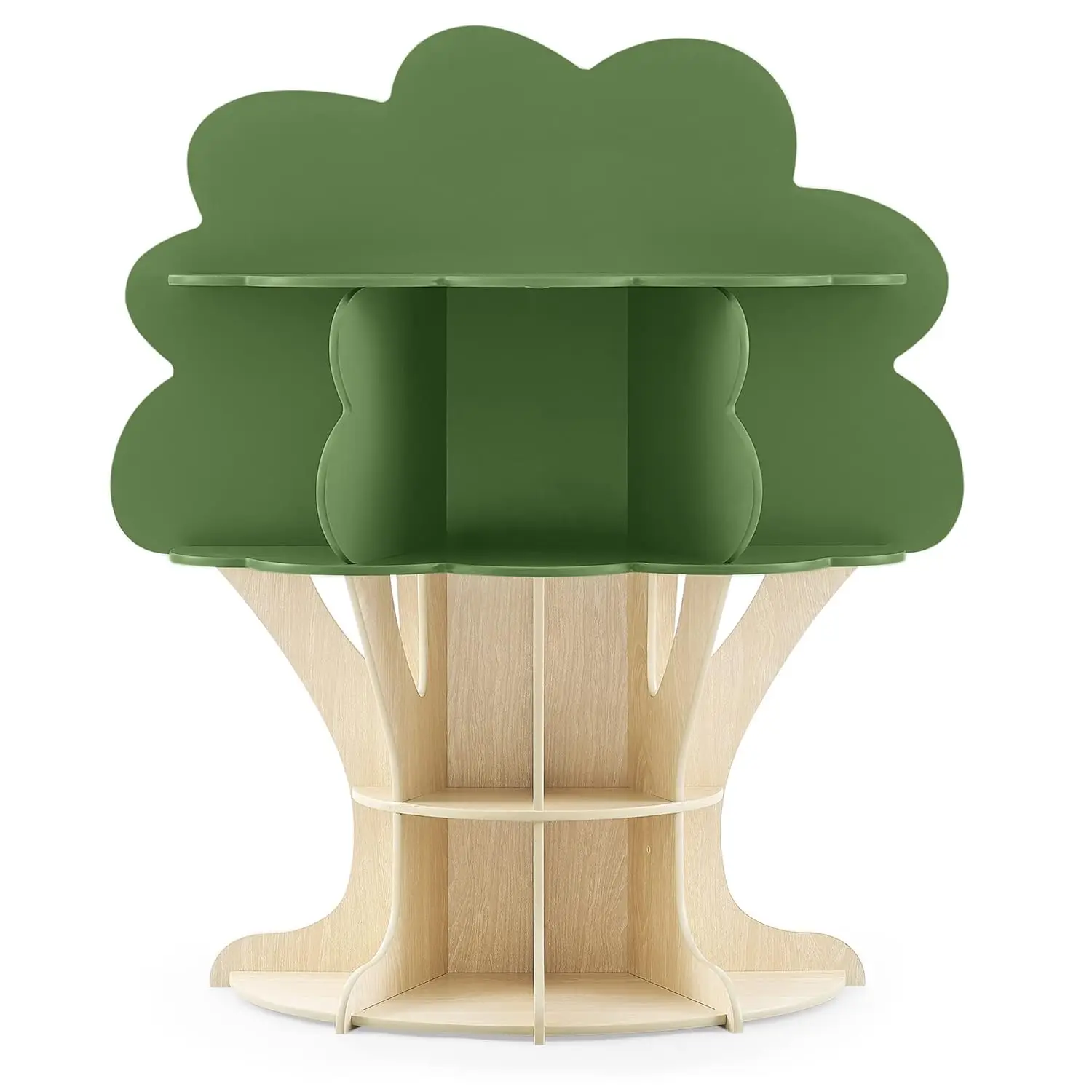Children Tree Bookcase-Gold Certified, Fern Green/Crafted Natural