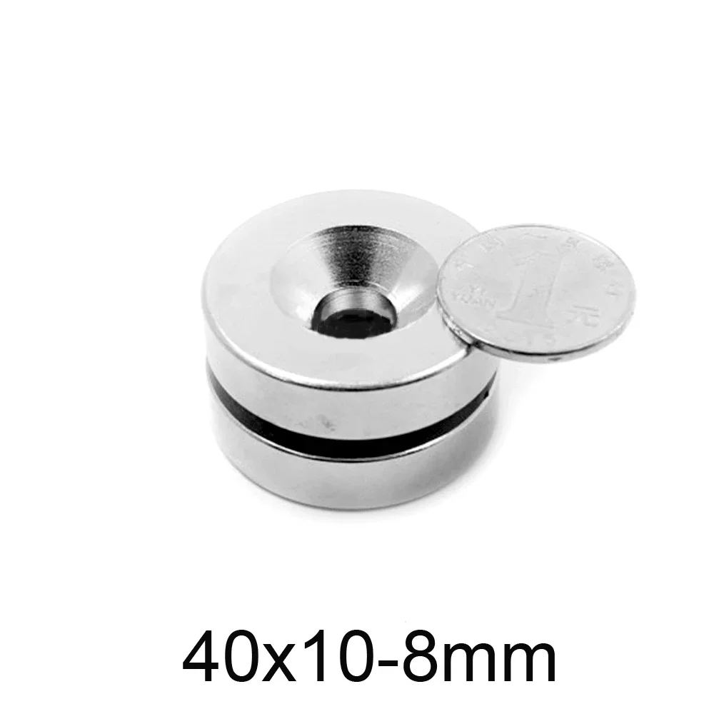 40×10-8 Countersunk Cylinder Rare Earth Magnet 40*10 Hole 8mm Round Search Magnet Strong N35 40×10-8mm 40*10-8