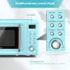 Retro Countertop Microwave Oven, 0.7Cu.ft, 700-Watt, High Energy Efficiency, 5 Micro Power, Delayed Start Function, with Glass 5