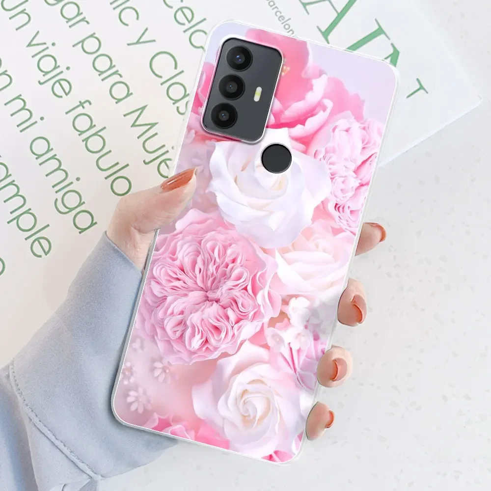 Floral Transparent TPU Silicone Soft Phone Case Cover - Flower Printing Coque Bumper