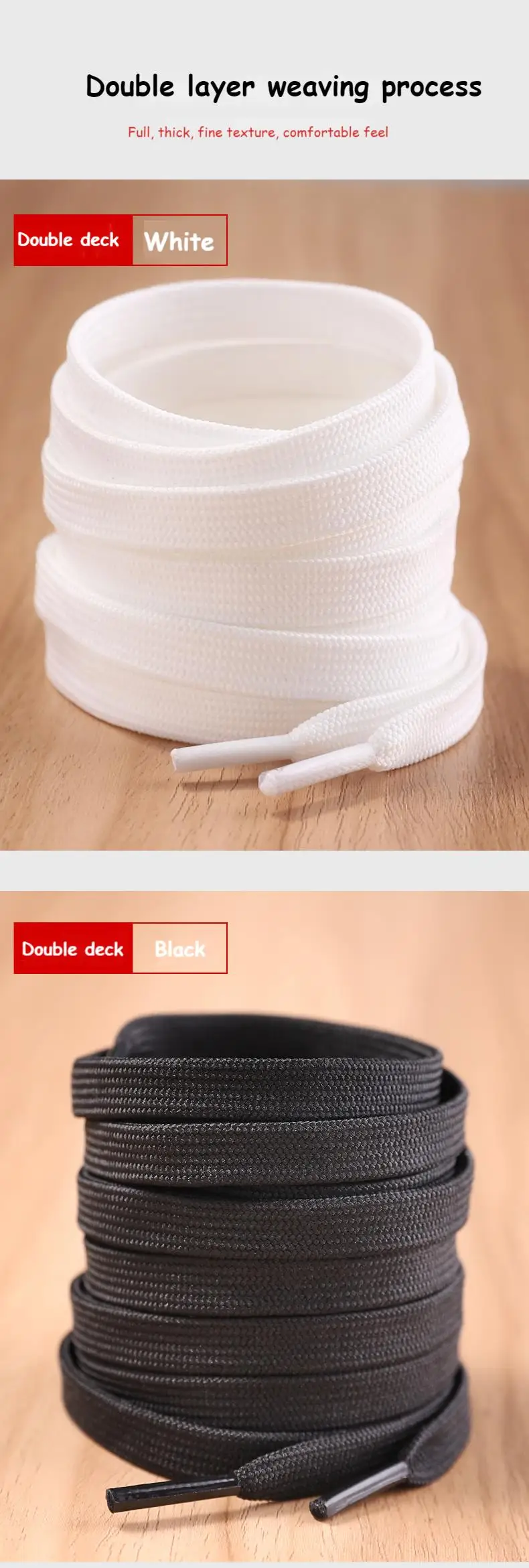 1 Paar klassische Schnürsenkel, weiß, schwarz, flache Schnürsenkel, hochwertige Schnürsenkel für Sneakers, Schnürsenkel, Schnürsenkel 70/90/100/120/140/160 – Detail 10