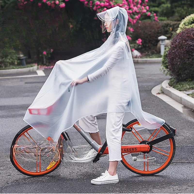 3XL Transparent Bicycle Motorcycle Raincoat Windproof Rain Poncho Impermeable Outdoor Thicken Clear Raincoat
