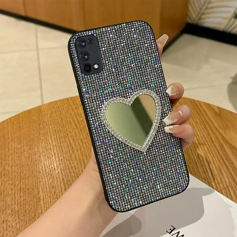 Luxury Mirror Glitter Shiny Grid Leather TPU Phone Case - Soft Cover