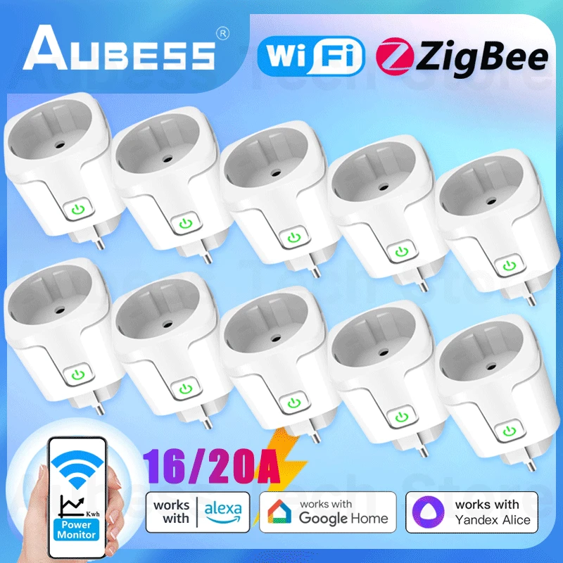 AUBESSWiFiZigBeeSmartPlugSocketEU16A20AWithPowerMonitorFor