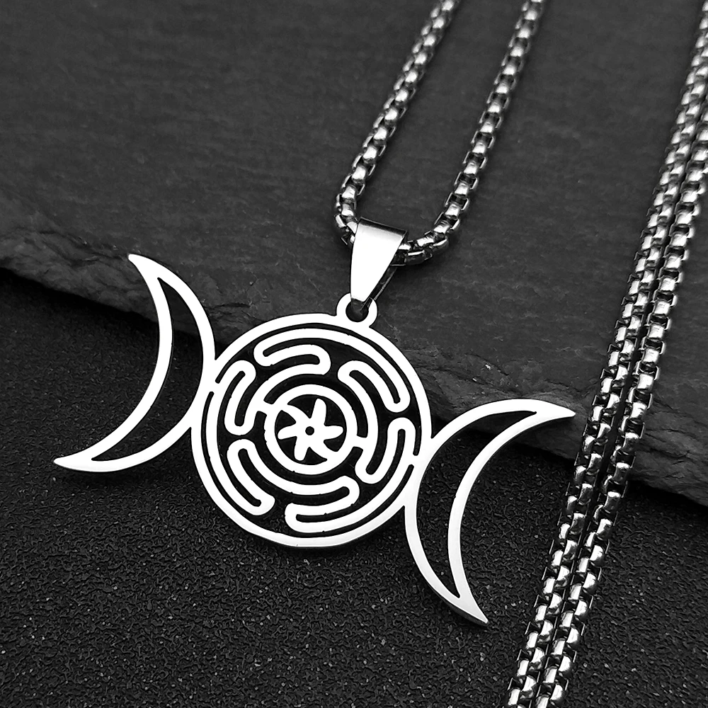 Hekate Wheel Cameo Necklace – Strophalos Of Hecate Pendant | Wicca, Pagan, Gothic Jewelry