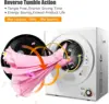 Electric Portable Clothes Stainless Steel Tub Laundry Dryer, for 4 Automatic Drying Mode, White 2