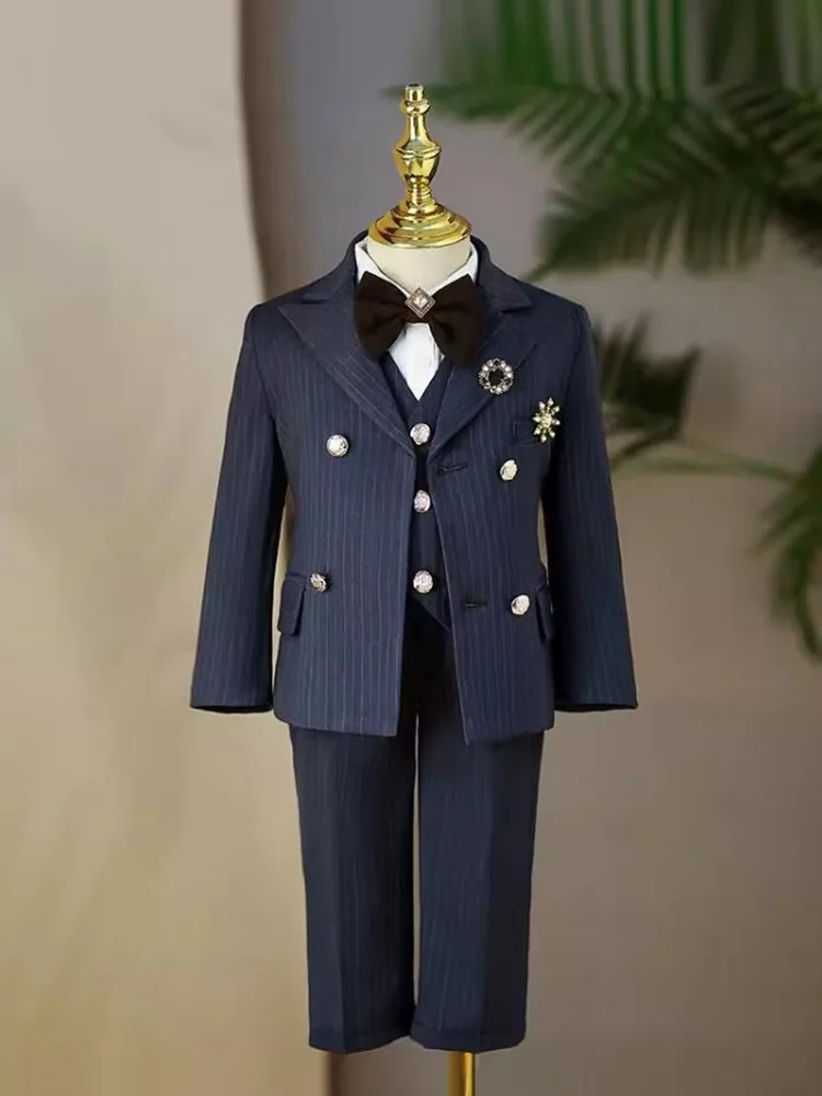 

Children's Host Performance Costume Suit Kids Wedding Birthday Baptism Formal Party Evening Gown Boys Blazer Sets A3377
