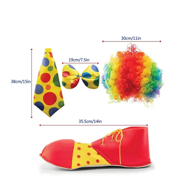 Clown Costume For Kids Clown Nose Clown Bow Tie And Shoes Clown Nose Accessories Bow Tie For Boys And Girls Carnival Party 6