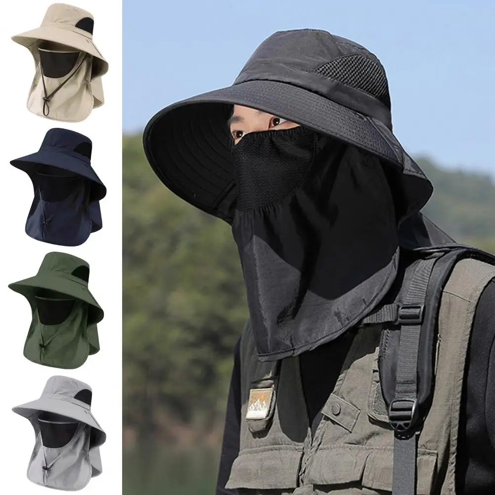 For Men Women Hiking Camping Summer Sun Hats UV Protection Outdoor Hunting Fishing Cap Visor Bucket Hat Neck Flap Fisherman Hat