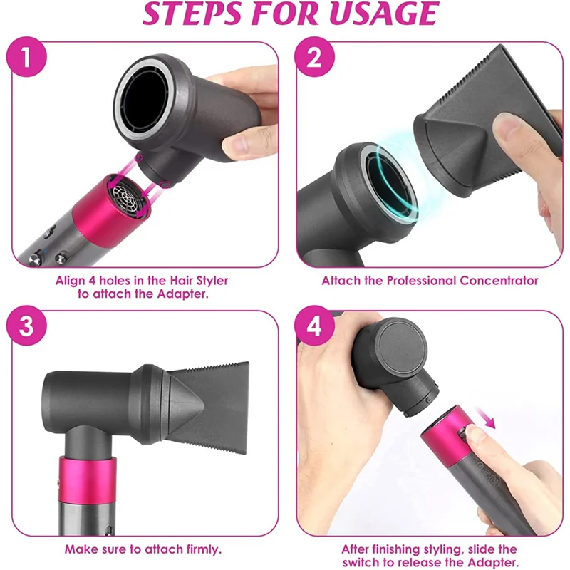 Professional Concentrator and Adapter Kit for Dyson Airwrap Styler, for Curling Iron Converting to Hair Dryer 5