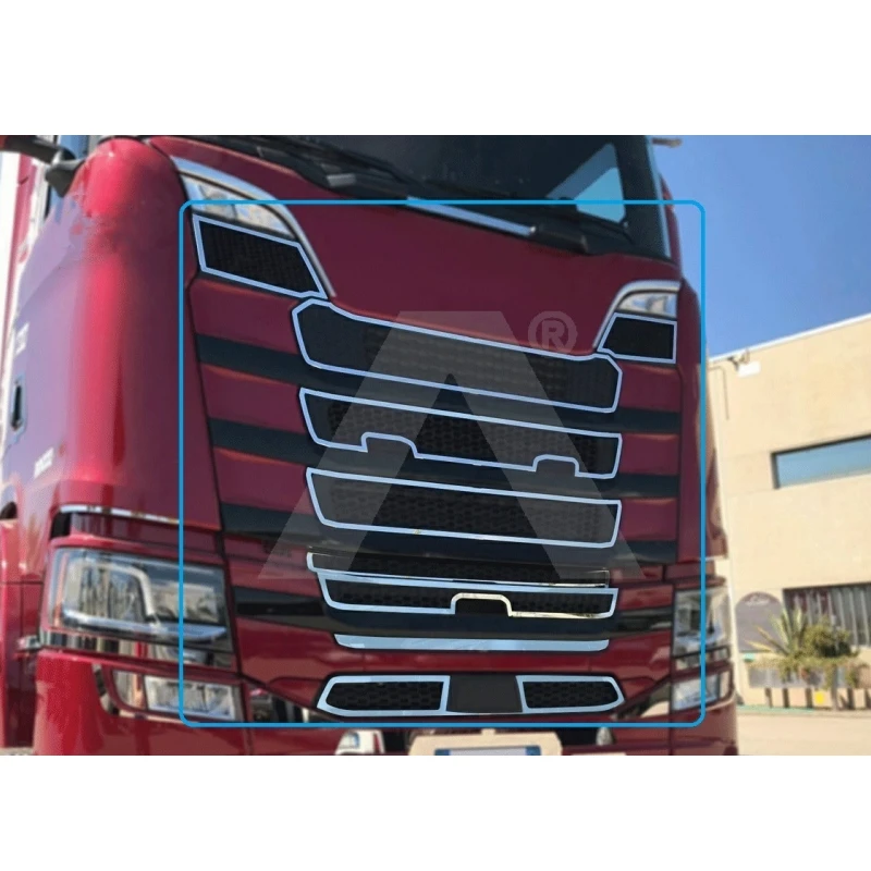 Metal Paste Intake Hood Stickers Decoration Parts for 1/14 Tamiya Truck Tractor Scania 56368 770s DIY Upgrade Accessories 6