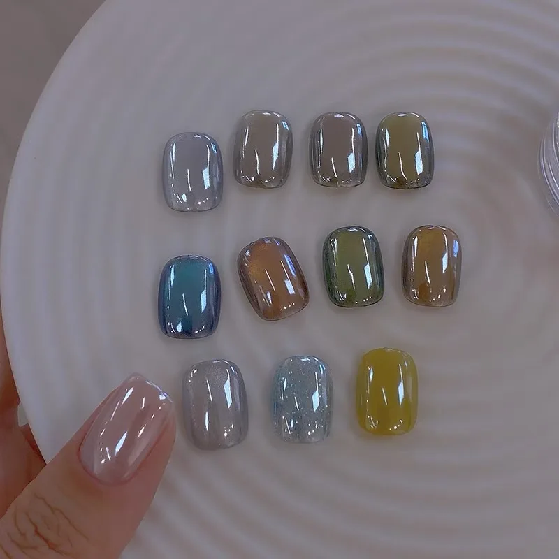 Aurora Chrome High-Gloss Mirror Nail Powder with Fine Glitter Pigment