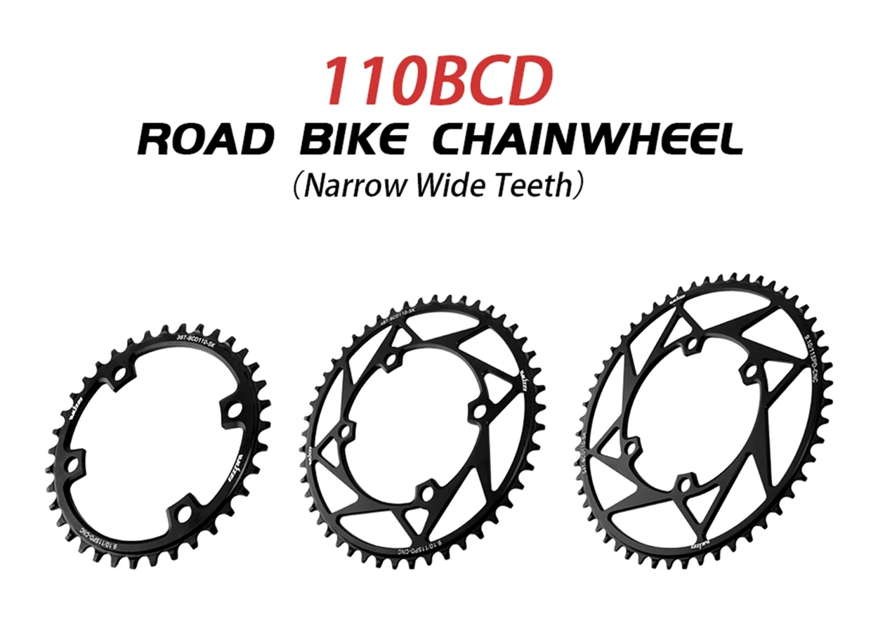 WUZEI Rennrad Einzelkettenblatt 110BCD 4-Loch-Gang-Fahrradkettenblatt – Detail 3