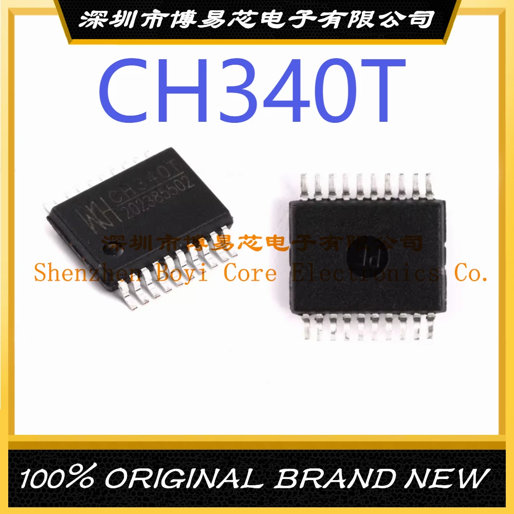

CH340T Package SSOP-20 Type: Transceiver Protocol Class: USB 2.0 Data Rate: 2Mbps