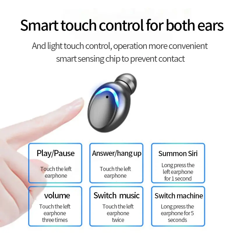 Wireless Earphones Bluetooth Earphones Wireless Bluetooth Earphones Bluetooth Headphones Wireless Bluetooth Headphones Wireless Headset New Explosion Model F9 Wireless Bluetooth Headset Binaural English Cross Border Private Model TWS Power Display Touch 5.0