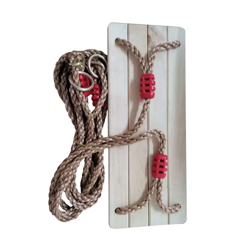 Polished Four-Board High-Quality Anti-Corrosion Wood Swing Outdoor Indoor Pastoral Wooden Swing for Adults Children #W0