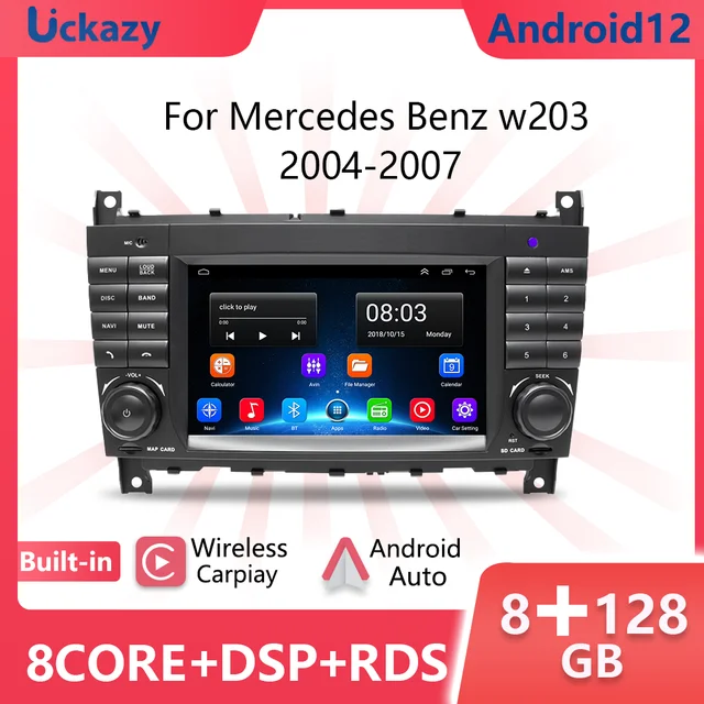 2Din Android 12 Car Radio For W203 Mercedes Benz Vito W639 W168 Vaneo Clk  W209 W210 M/ML Multimedia StereoAudio GPS Navi Carplay