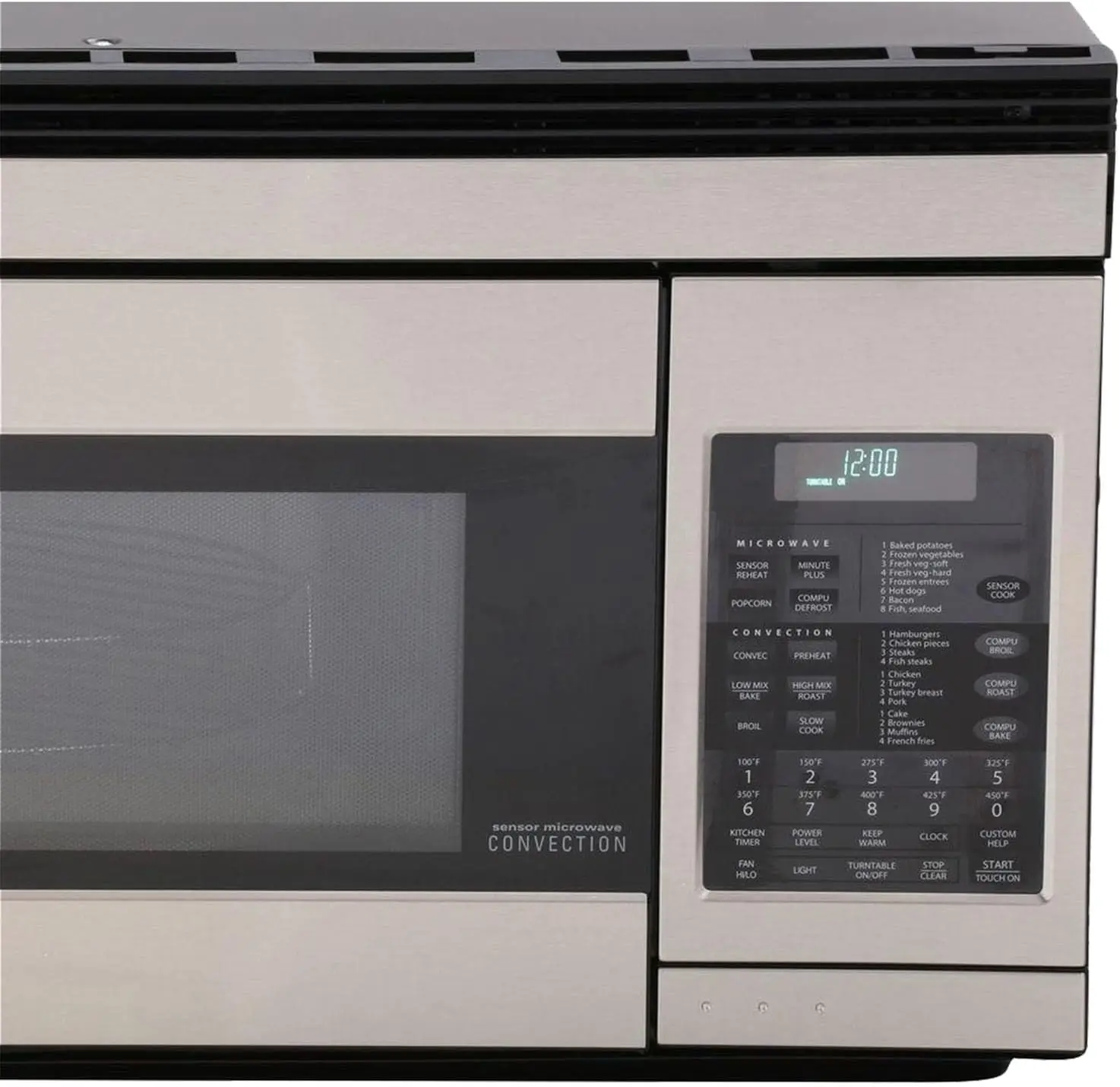 850W Over-the-Range Convection Microwave 1.1 Cubic Feet Stainless Steel Hood Light Powerful Fan Low and High Racks Included
