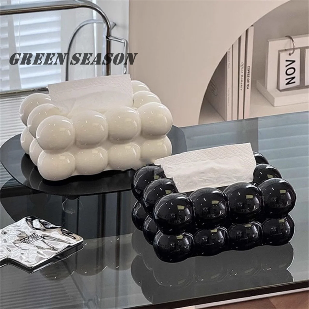 

Luxury Bubble Design Tissue Box Creative Paper Towel Dispenser for Kitchen and Living Room Tissue Box Cover for Living Room