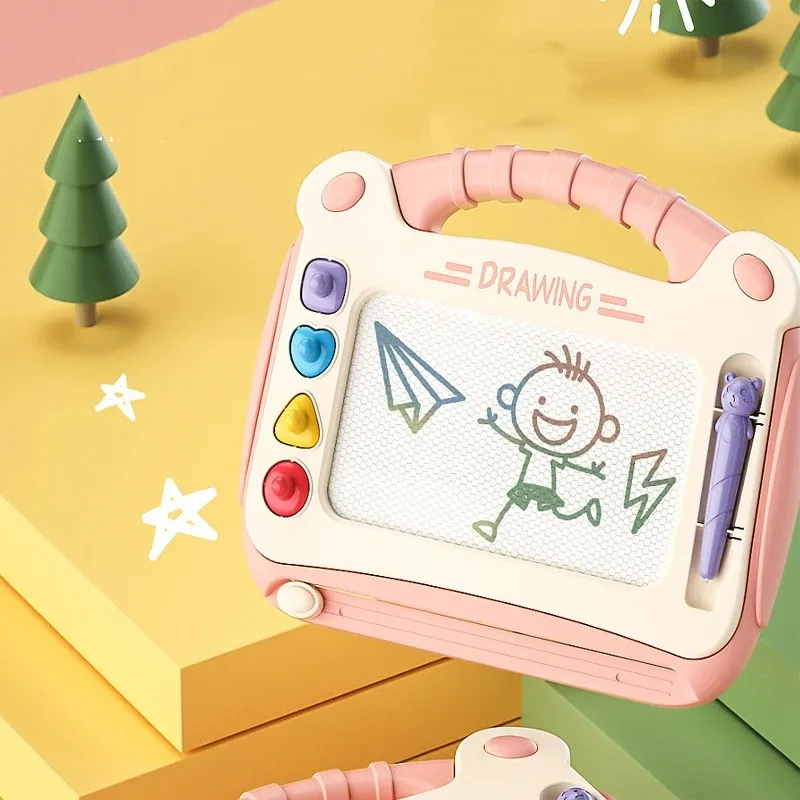 لوحة رسم مغناطيسية للأطفال لوحة جرافيتي ملونة للأطفال الصغار يمكنها مسح لوحة كتابة بقوس مغناطيسي منزلي