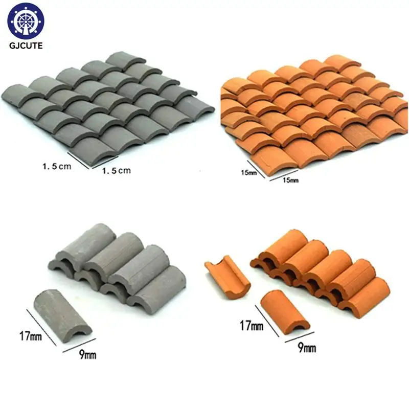 1/16 Dollhouse Miniature Wall Bricks Roof Tiles Building Set For Dollhouses Kitchen Garden Living Room Life Scene Decor Props 3