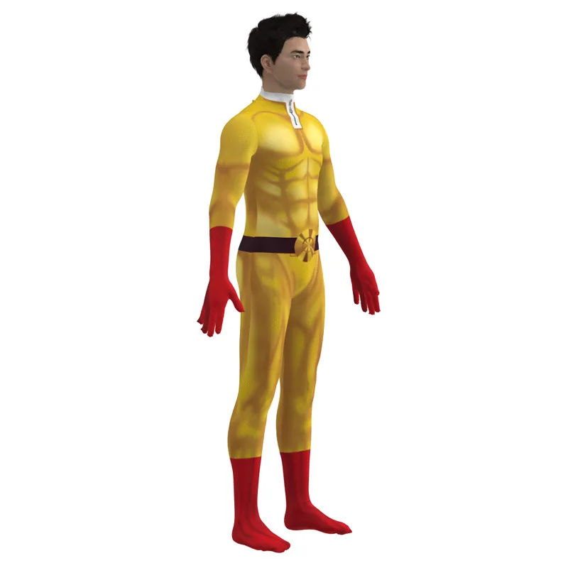 One Punch Man Cosplay Kostüme Superheld Halloween Overalls Outfits mit Umhang Umhang für Mann Kind Saitama Anime Cosplay Bodysuit – Detail 4