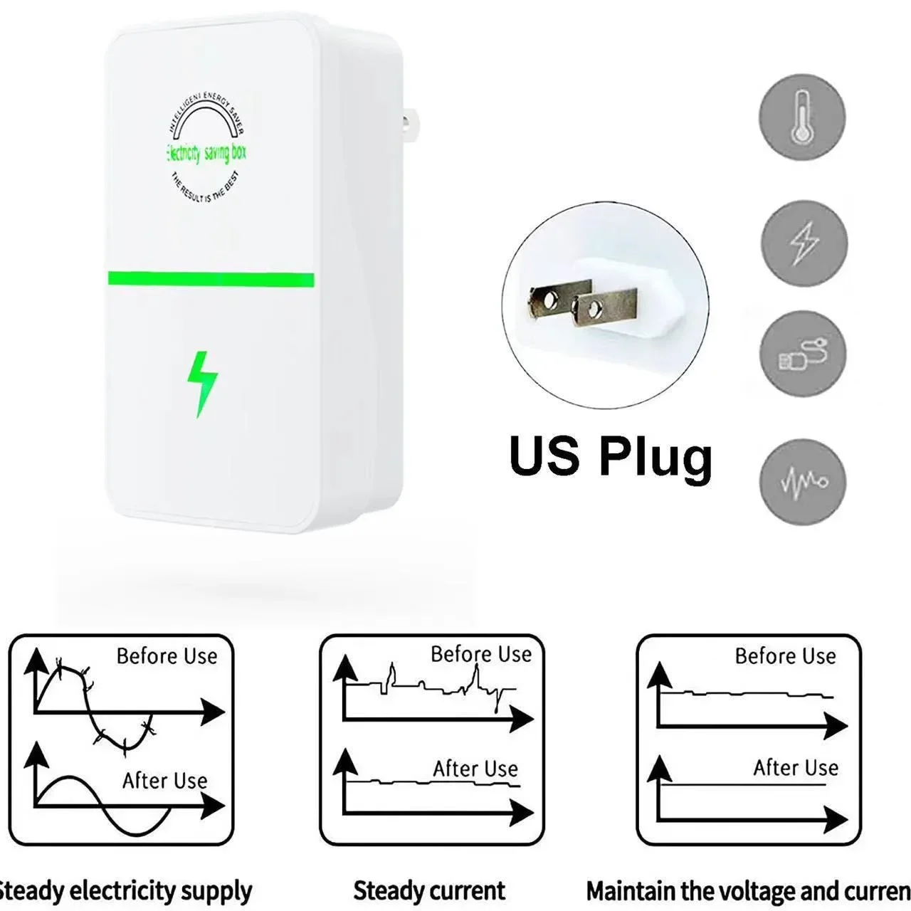 Electricity Saving Box Smart Power Energy Saver Intelligent Power Factor Saving Device Cost Reducing Home Office EU/US Plug power energy saver