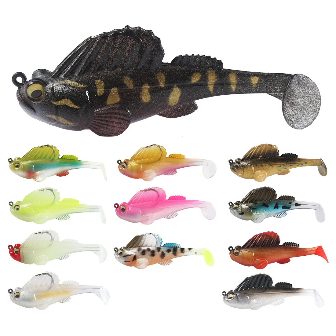 

Jig Head Jump Fishing Lure 8cm 15g Lead Head Soft Bait Swimbaits Fish Jumping Dark Sleeper Jig Fishing Paddle Tail Pike Bass