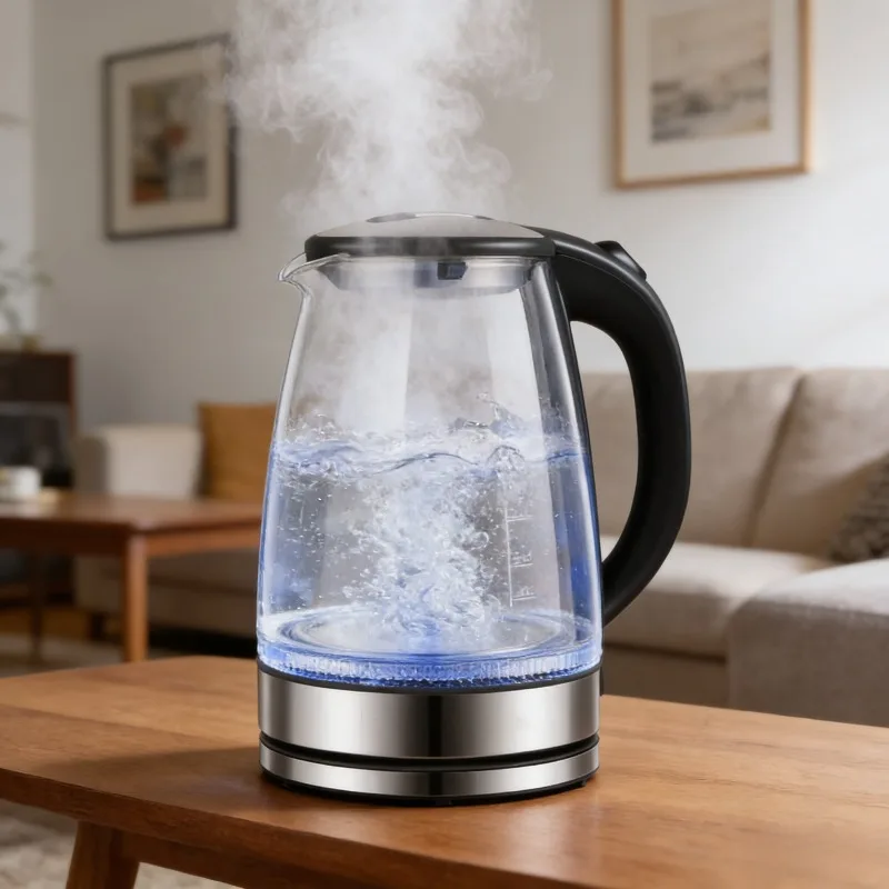 2L Electric Glass Kettle - Borosilicate Cordless Tea Pot with Heating Base, Boiling Water Heater, LED Indicator, Auto Shut-Off 1