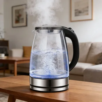 2L Electric Glass Kettle - Borosilicate Cordless Tea Pot with Heating Base, Boiling Water Heater, LED Indicator, Auto Shut-Off 1