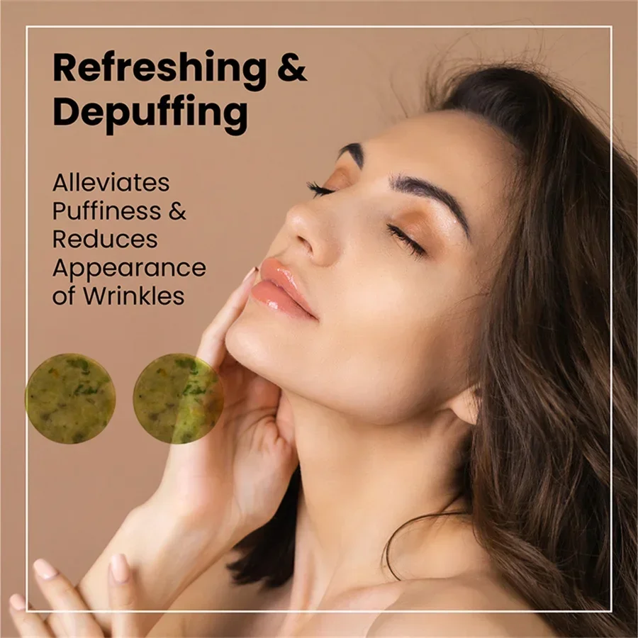 2pcs Natural Jade Eye Patches Face Beauty Skincare Massager Cooling Hot Therapy Eye Massage Stone Anti Wrinkle Puffiness Tool