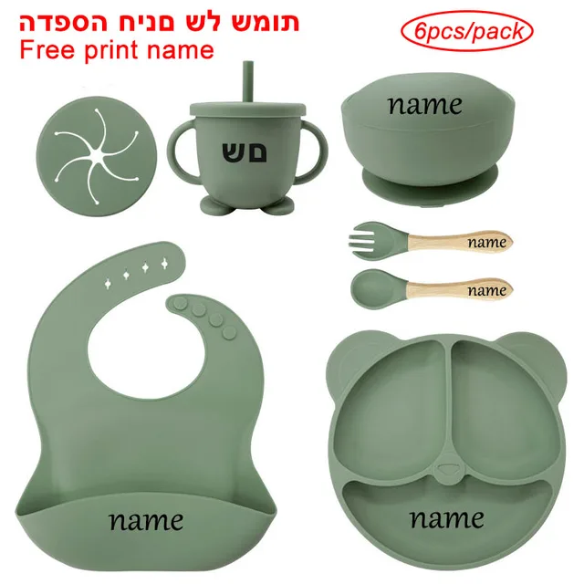 סט צלחות האכלה לתינוק עם קערת שאיבה