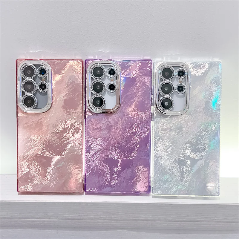 Preklopna folija za telefon za Samsung Galaxy S25 S24 FE Plus S23 Ultra A15 A25 A35 A55 A54, tvrda PC zaštitna maska s glitterom_voghion.com
