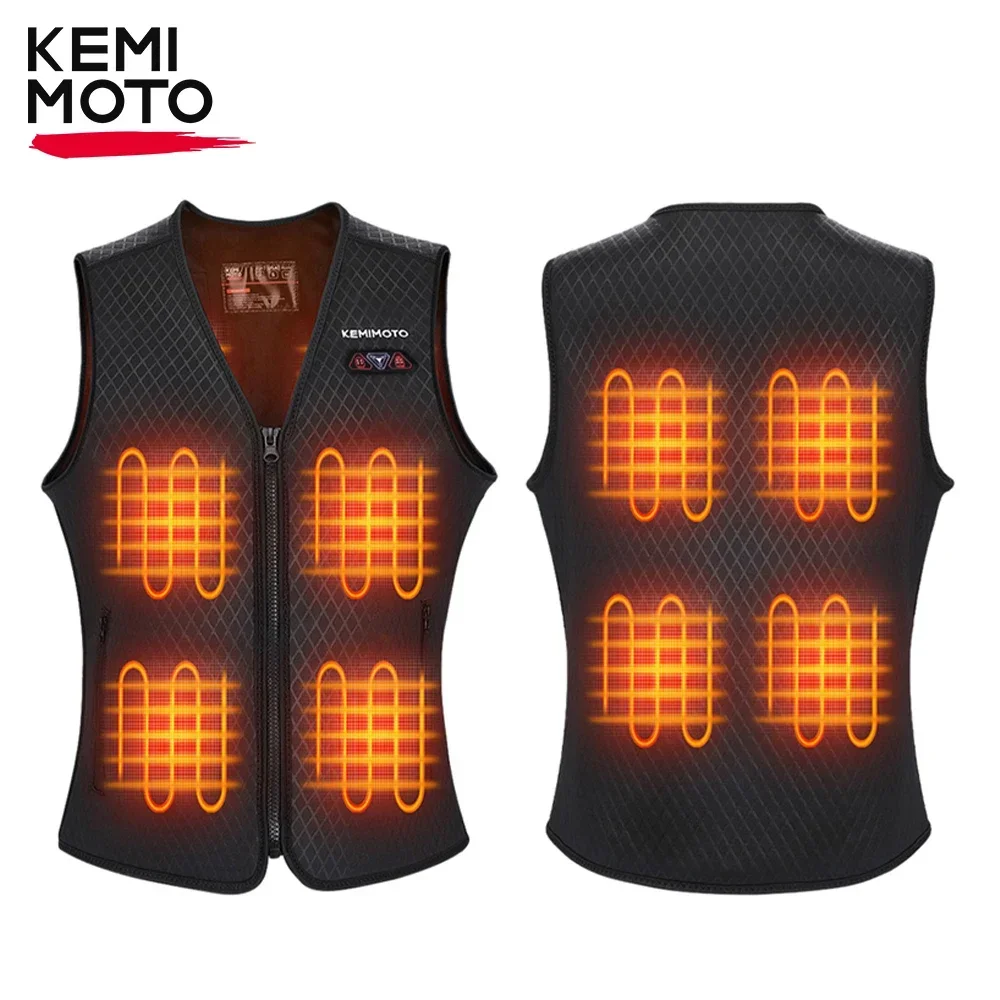 KEMIMOTO Electric Heated Vest USB Heating Jacket Men Women Winter Outdoor Sport Skiing Hiking Temperature Adjustable Washable heated jacket