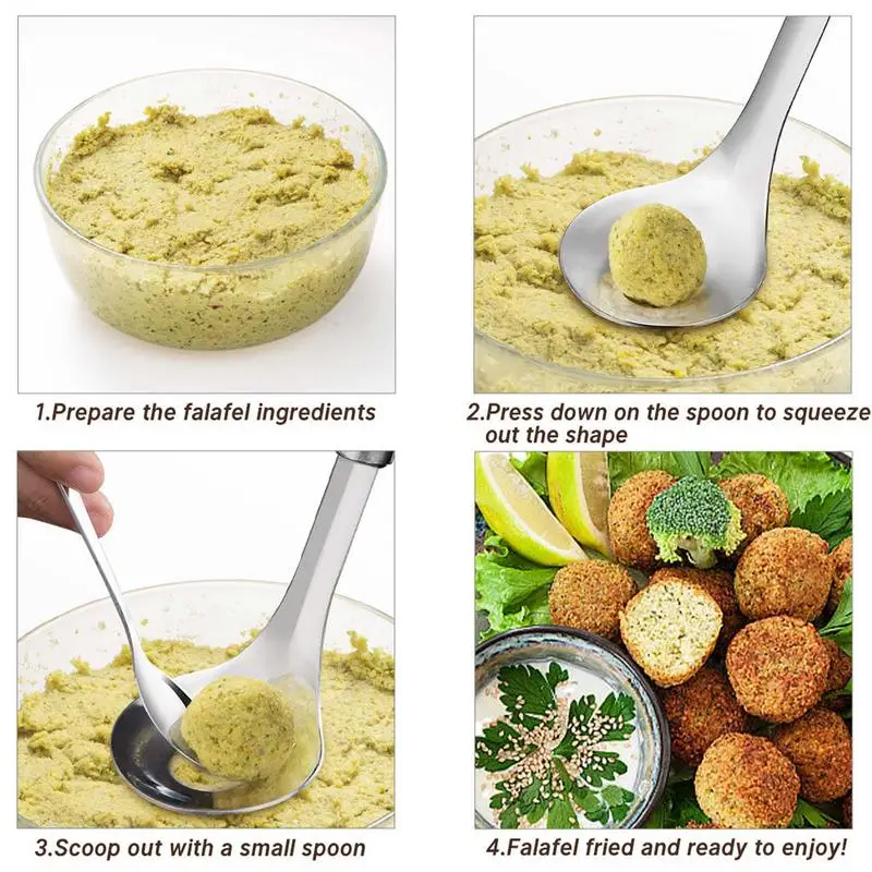 Stainless Steel Meatballs Spoon Beef Fish Meatball Maker Croquettes Machine Food Processor Meatball Spoon Squeeze Maker