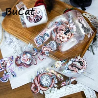 2m/Roll Laser Silvery Snake Flower PET Washi Tape Transparent Roll Stickers Decorative Tape For Diary Scrapbooking Journal 1