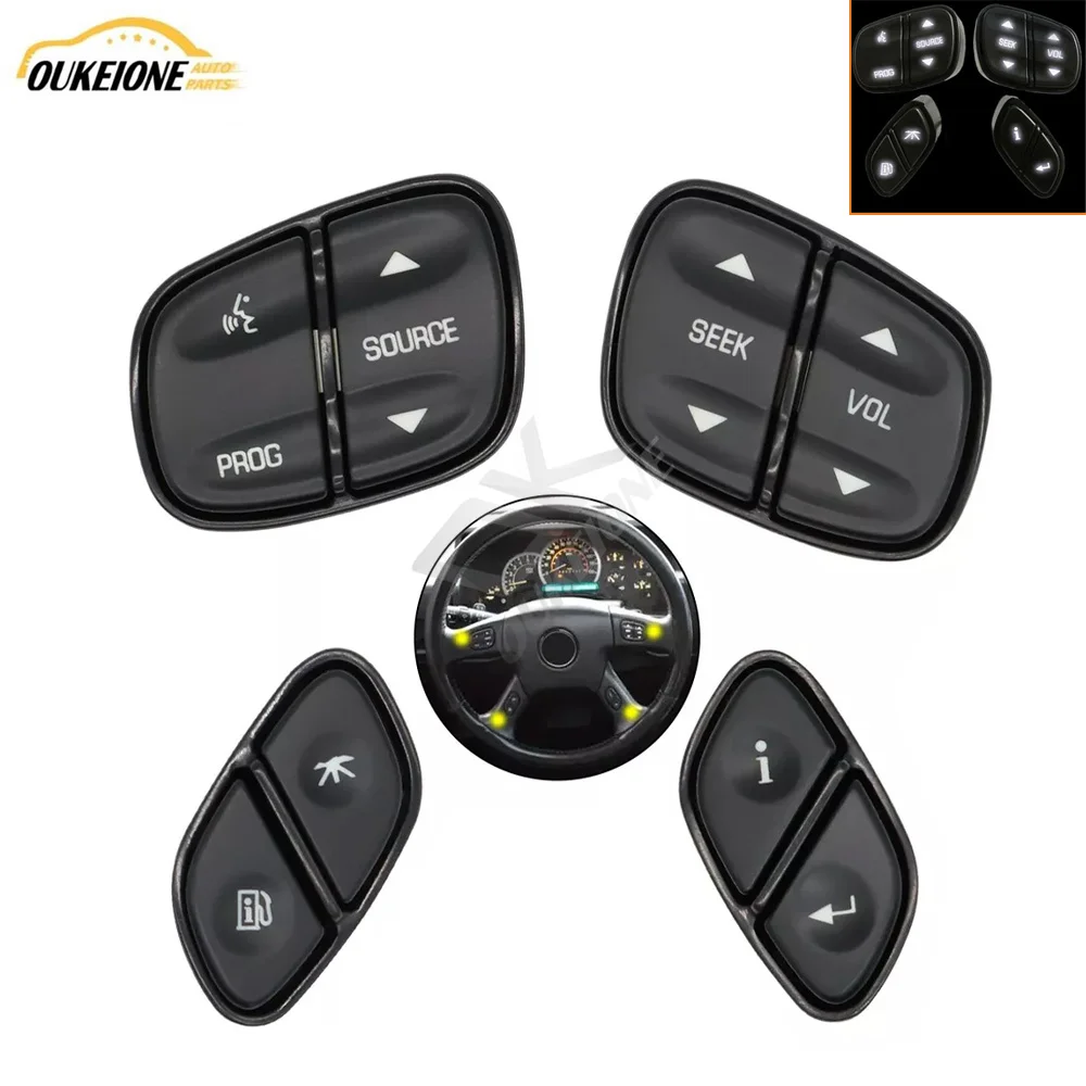 LED-Licht-Lenkrad-Funkquellen-Steuerschalter-Taste für Hummer H2 Buick Rainier Chevrolet Tahoe GMC Yukon 2003–2006
