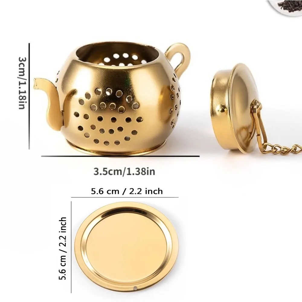 Tea Strainer Teapot Shape Loose Tea Infuser Stainless Steel Strainer Herbal Spice Filter With Dish Filter Teaware Accessories