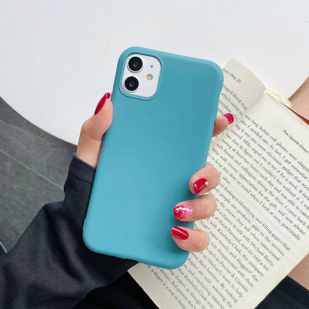 Ultra Thin Silicone Soft Color Matte Phone Case - Solid Color Cover