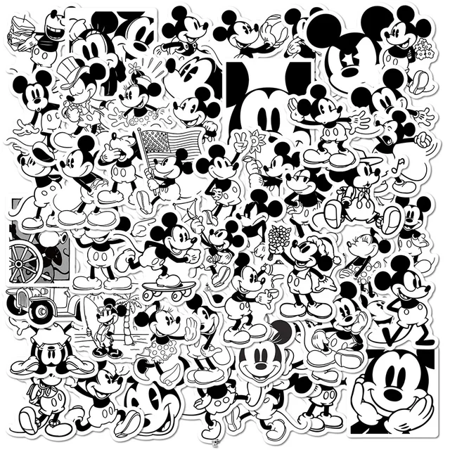 防水性のディズニーミッキーマウス落書きステッカー,黒と白の 防水性のディズニーミッキーマウス落書きステッカー,黒と白の