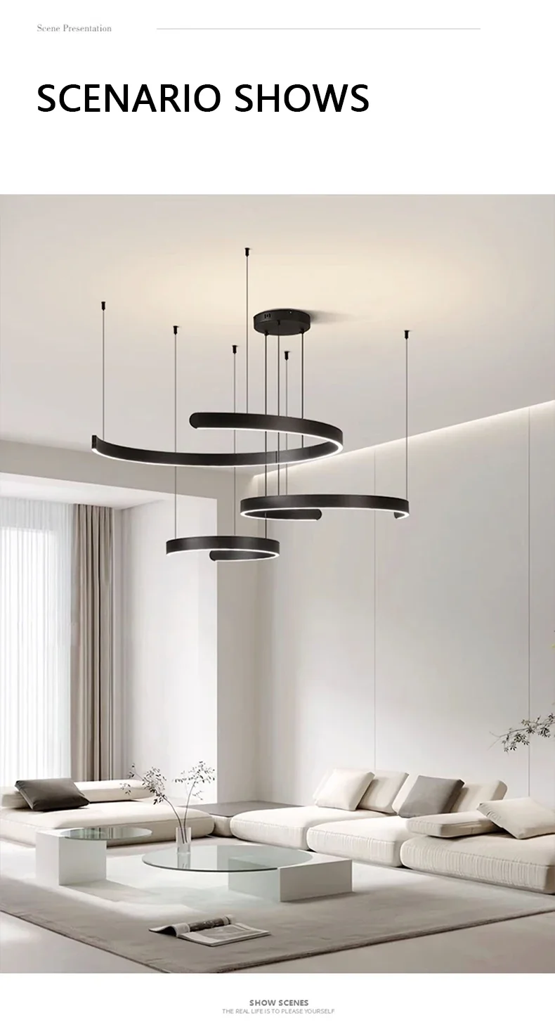 Modern Salon Design Ring Ceiling Chandelier image 22