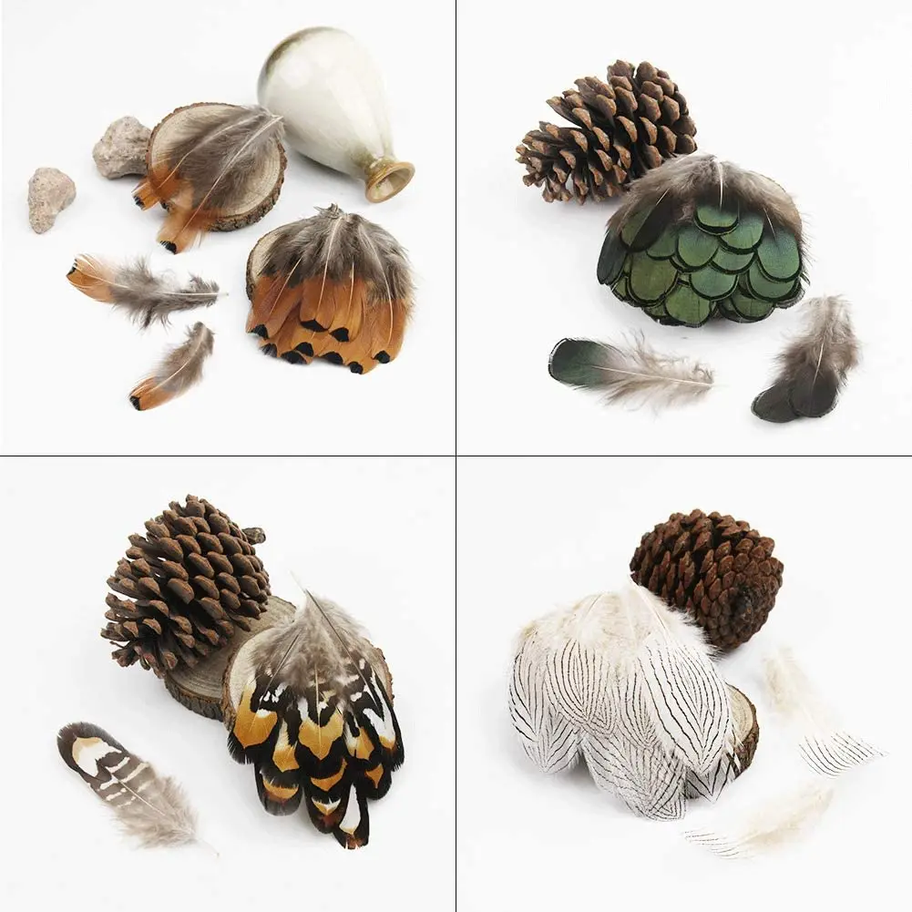 Peacock Feather Decoration Pheasant Feathers Craft Feathers Natural Feathers 50Pcs Natural Peacock Pheasant Feathers for Crafts Jewelry Making Wedding Decoration