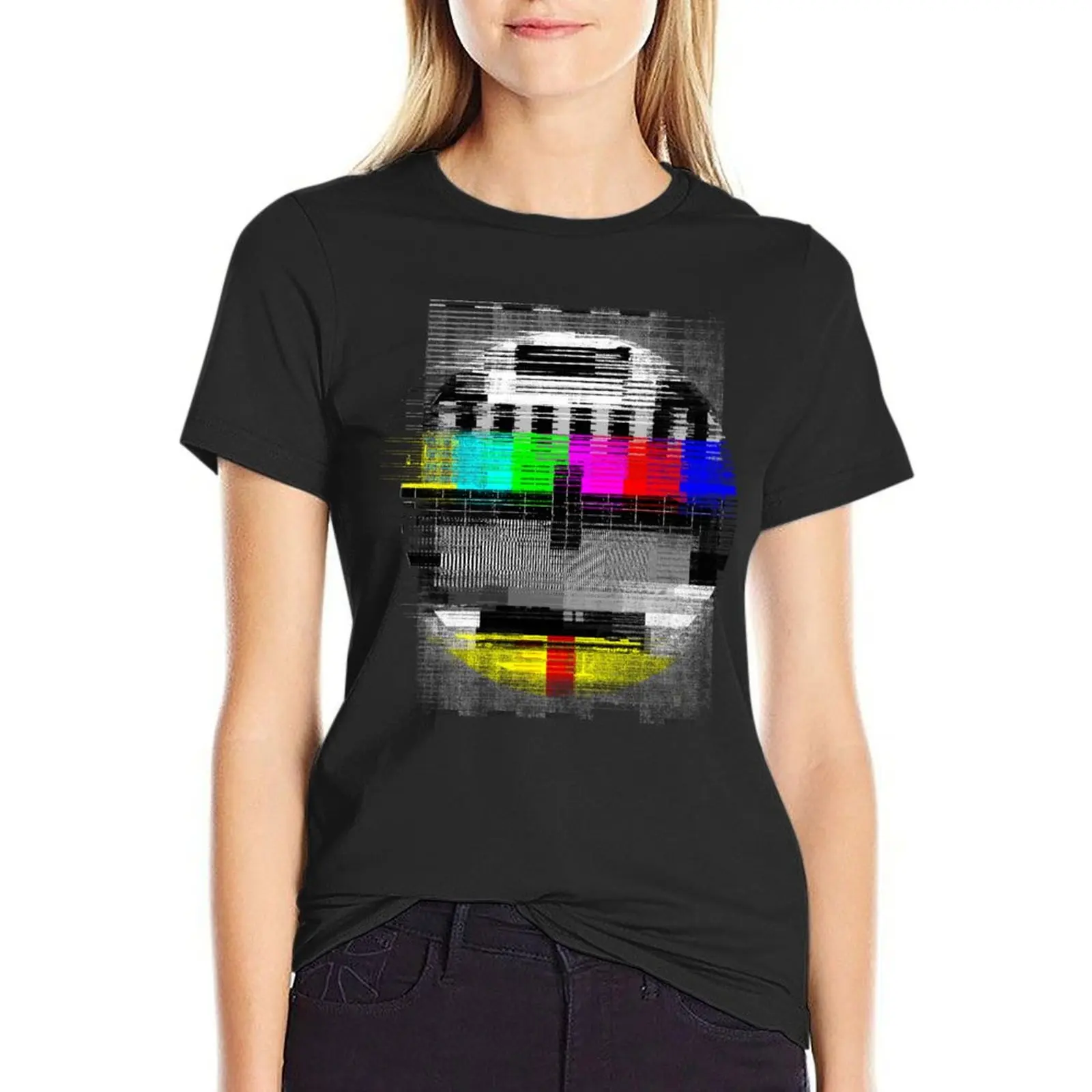 

Test Card T-Shirt vintage clothes summer tops female Women's clothing