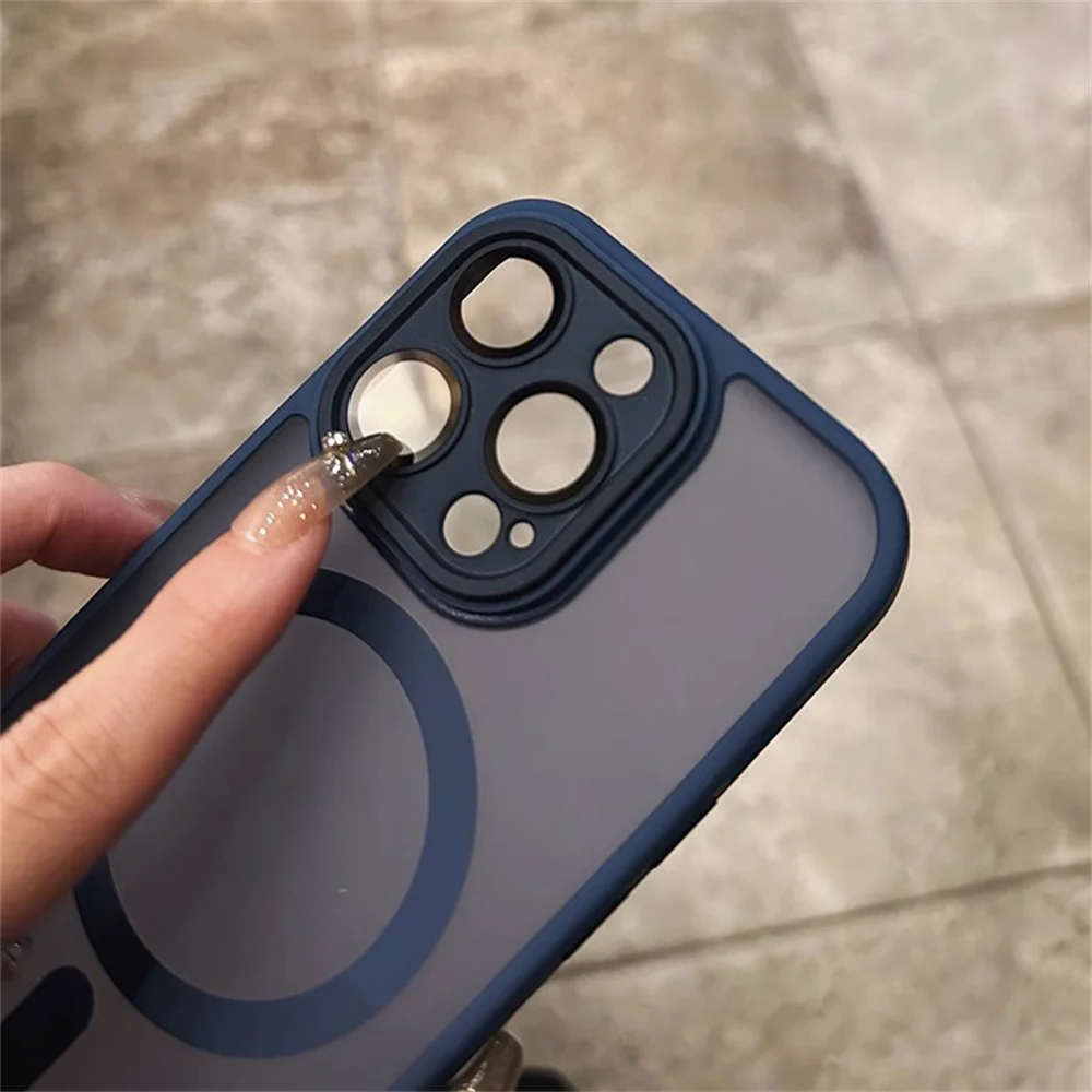 Luxury Matte Armor Magnetic Wireless Charging Case - Shockproof Hard Cover