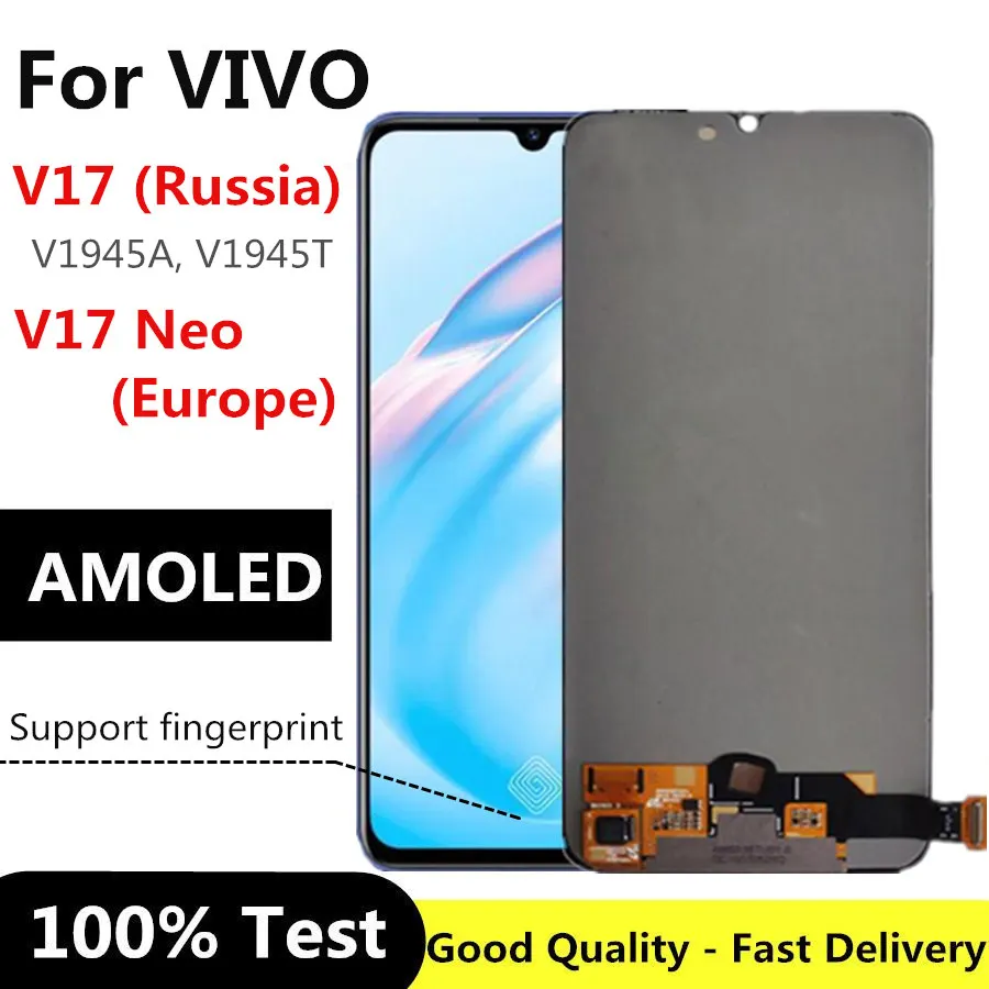 

For vivo V17 Neo Europe LCD Display Screen Touch Panel Screen Digitizer For vivo V17 Russia V1945A V1945T LCD