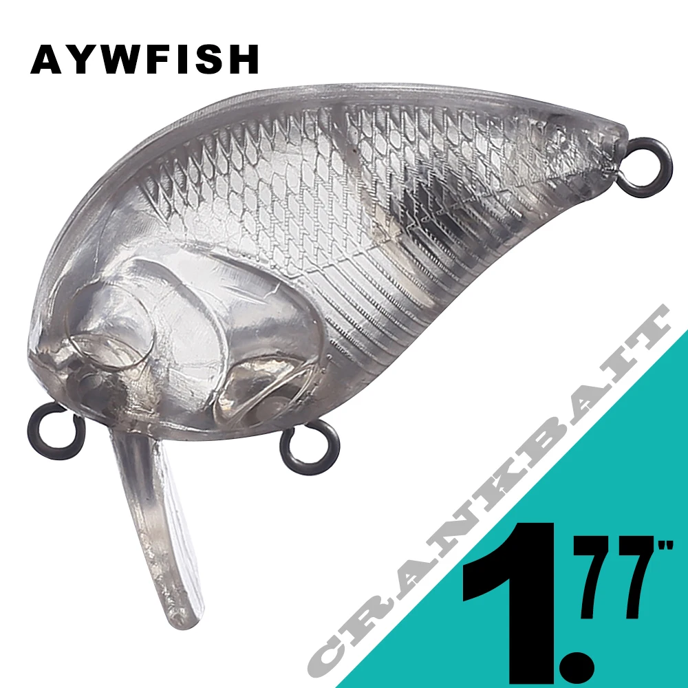 AYWFISH 15PCS / Lot Unpainted Crankbait 1.77in 6.1g Mini Floating Bait  Wobblers DIY Bass Fishing Lure Plastic Hard Bodies Blanks - AliExpress