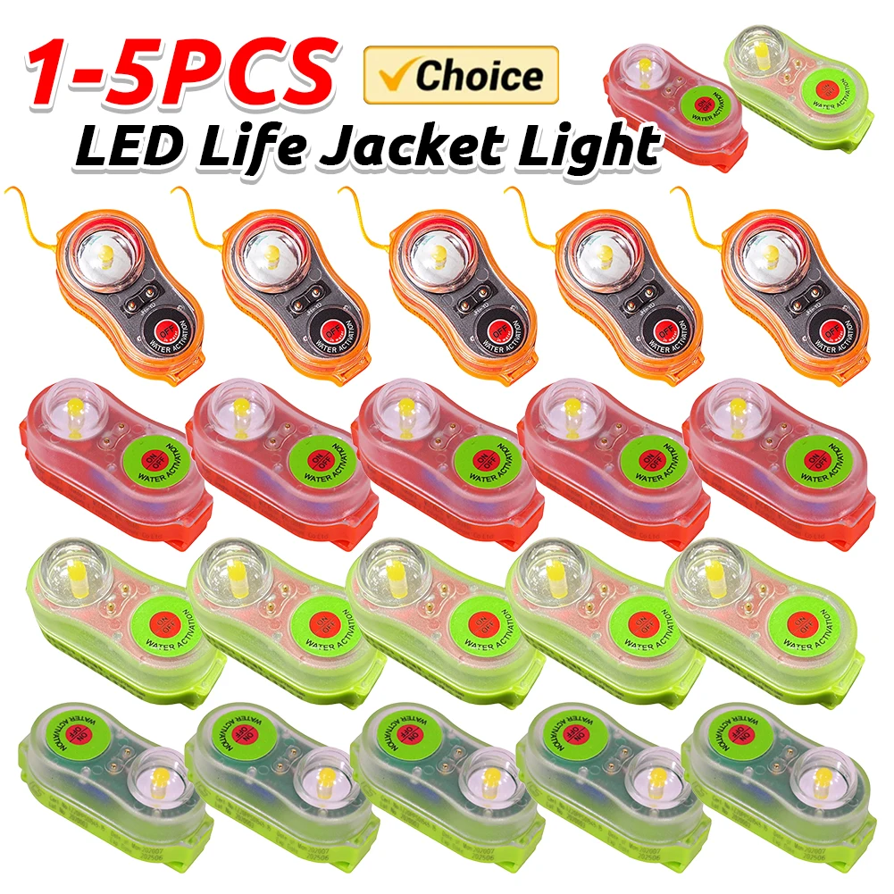 1-5Pcs LED 해수 활성화 구명조끼 라이트 자체 조명 안전 조끼 액세서리 성..