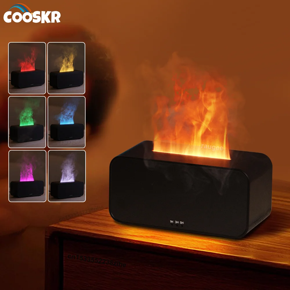 Air Humidifier Aroma Essential Oil Diffuser Mini Flame Home Humidifier Aromatherapy Fragrance Diffuser with Night Light for Room 1