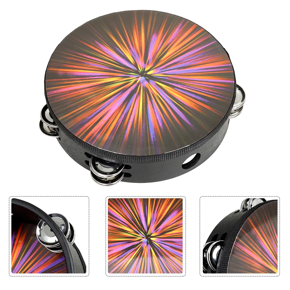 Tambourine Drums Brazilian Music Instrument for Children Kids Toy Wooden Hand Tamburin